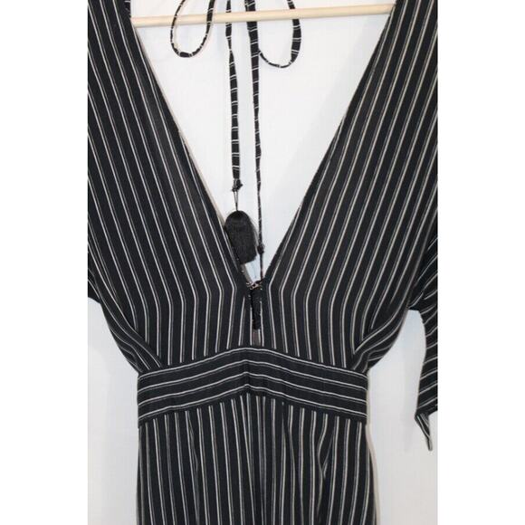 FAITHFULL THE BRAND Sz 2 US Cedric Jumpsuit San Cristobal Stripe Black White NWT - Picture 6 of 11